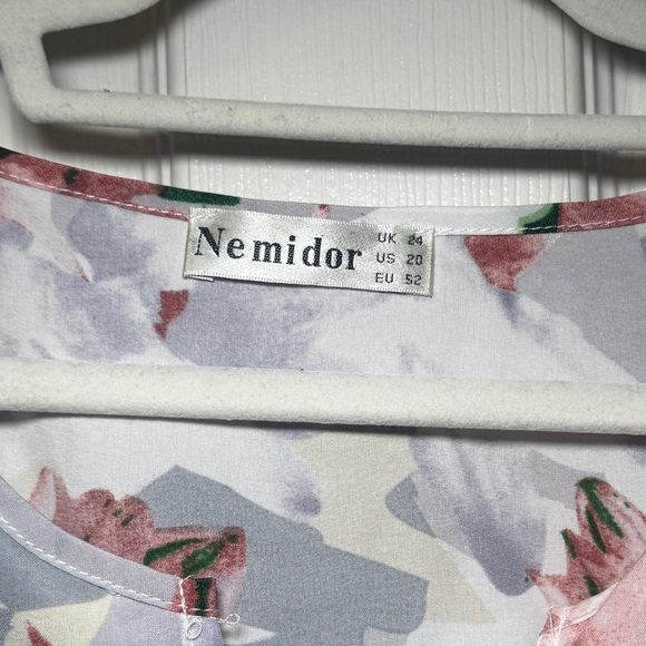 Nemidor | Women’s Boho Floral Mini Dress in Pink and White Size 20 - Picture 4 of 9